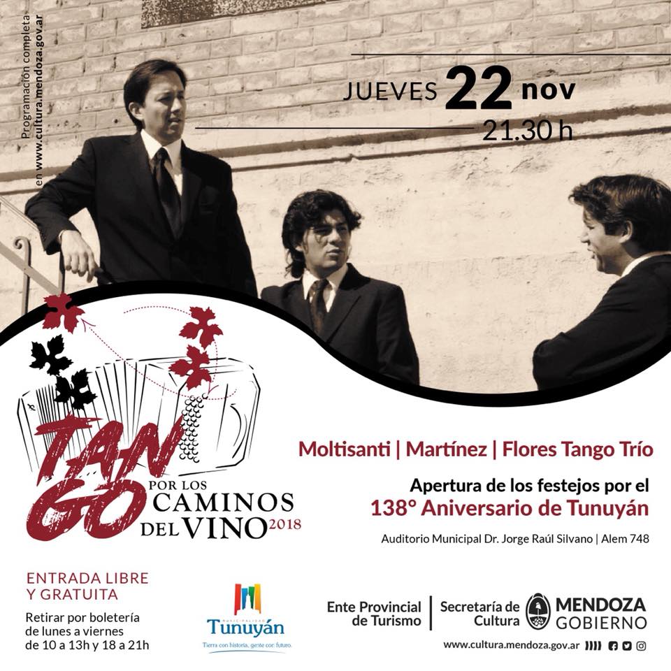 22 DE NOVIEMBRE: Tango por los caminos del vino en Tunuyán