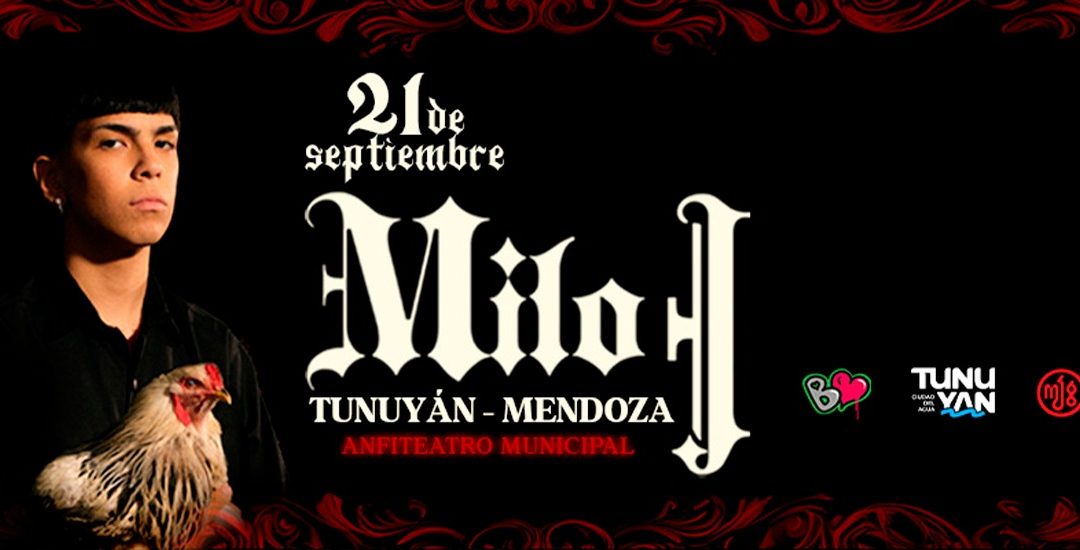 21 de septiembre: MILO J llega a Tunuyán para celebrar el día del estudiante